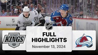 NHL Highlights  Kings vs Avalanche  November 13 2024 [upl. by Leshia]