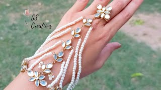 Tutorial of making kundan angla  how to make angla kundanjewellery ring diy [upl. by Ailahtan]