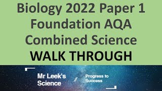 Biology combined Paper 1 Foundation 2022 walkthrough AQA Science [upl. by Carmina]