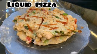 Liquid pizzaNo dough pizzaBreakfast recipe at homeby Asian cuisine [upl. by Sidman82]