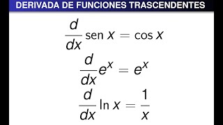 Derivada de funciones trascendentes [upl. by Anirda]