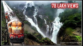 AMARAVATHI EXPRESS DUDHSAGAR WATERFALLS BRAGANZA GHATS  Indian Railways [upl. by Arret]