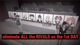 ELIMINATE ALL THE RIVALS ON THE 1ST DAY FULL Razzbowski Challenge  Yandere Simulator [upl. by Lazaruk]