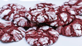 How to Make Red Velvet Cake Mix Crinkle Cookies [upl. by Oinotla]