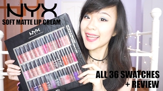 NYX Soft Matte Lip Cream ALL 36 SHADES ON ASIAN SKIN  Review [upl. by Notlad]