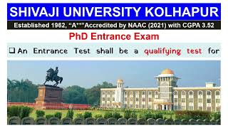 PhD Admission 2024 PhD Entrance Exam Updates Shivaji University Kolhapur [upl. by Pape]