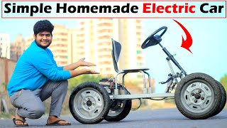 Home made simple electric car  DIY  CREATIVE SCIENCE [upl. by Etak]