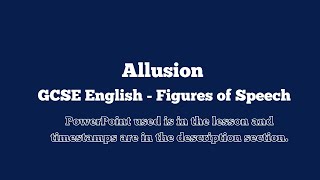 Allusion Under 1 Minute GCSE English  Figures of Speech [upl. by Acebber]