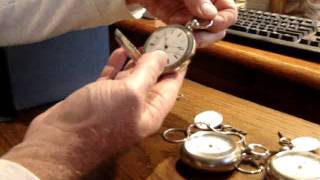 Elgin Pocket watches Rare Pair Cases and Key [upl. by Annirok]