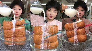 🍞 MUKBANG bread dipped in milk edition [upl. by Ahsita]