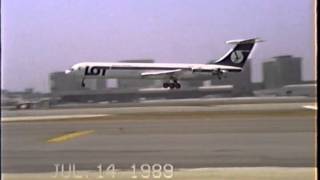 LOT Ilyushin Il62M Arriving LAX [upl. by Ragen]