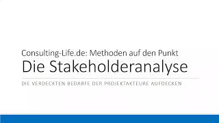 Auf den Punkt  die Stakeholderanalyse  ConsultingLifede [upl. by Alaecim871]