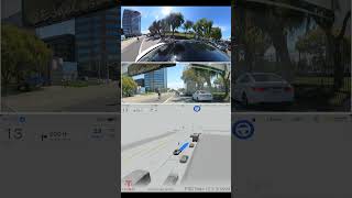 FSD Beta 123 Unbelievable assertive lane change made safely around bicyclist [upl. by Dacy]