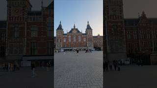 Centraal Station Early Morning in Amsterdam train station Amsterdam Netherlands NL [upl. by Rue924]