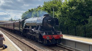 Flying Scotsman 60103 at speed Honeybourne train station blue Pullman HST 43055 43046 Leamington spa [upl. by Attenehs]