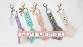 DIY Tutorial l How to make Macrame Keychains  5 Easy Beautiful Patterns [upl. by Sewole]