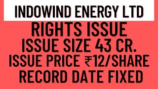 Indowind Energy Rights Issue  Indowind Energy Share Latest News  Rights Issue  Invest Mantra [upl. by Anivram]