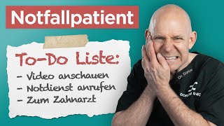 Zahnärztlicher Notfall Mach das wenn du starke Zahnschmerzen hast [upl. by Anehc]