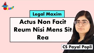 Actus Non Facit Reum Nisi Mens Sit Rea in Hindi  Legal Maxim Meaning amp Example  Latin Maxim [upl. by Maroj]