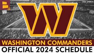 Washington Commanders 2024 NFL Schedule Opponents And Instant Analysis [upl. by Tychon]