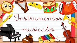 INSTRUMENTOS MUSICALES en ESPAÑOL para niños  Vídeos educativos [upl. by Akerdnuhs]