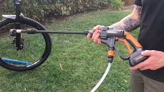 Worx Cordless Pressure Washer Test Bike Washing Made Easy [upl. by Honeyman]