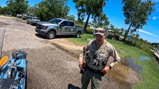 Sneaky Game Warden Checks Kayak Fisherman After a Long Hot Summer Day Fishing [upl. by Norrag]