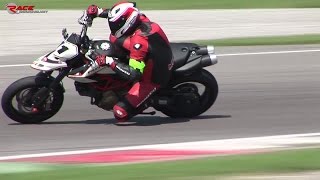 NEW Ducati Hypermotard 1100 GP  Great Riding on Track  onboard [upl. by Niltiac640]