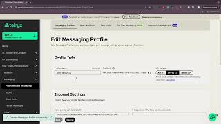 Setting up a Messaging Profile in Telnyx Mission Control [upl. by Shama741]