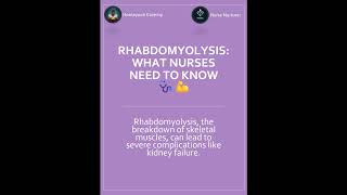 What is rhabdomyolysis and how can nurses prevent its complications 🩺💪 Nursing Rhabdomyolysis [upl. by Selrac]