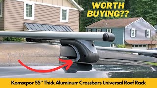 Komsepor Car Roof Rack Cross Bars 55in Thick Aluminum Crossbars Universal Roof Rack  Worth Buying [upl. by Wittie]