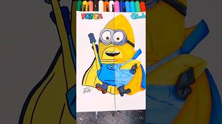 Posca VS Ohuhu Drawing Mega Minion Gus🦸‍♂️ Pt2 art posca ohuhu despicableme4 Shorts [upl. by Garibald]