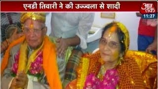 88year old Congress leader ND Tiwari ties the knot in Lucknow [upl. by Caryl]