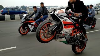 Stunning Stunts on KTM DUKE 200 KTM RC200 amp Pulser 220best bike stunts [upl. by Wallack]