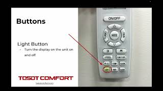 TOSOT Comfort Remote Quick Guide [upl. by Zarihs]