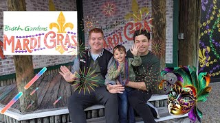 CATCHING BEADS  Mardi Gras Parade Celebration at Busch Garden Tampa [upl. by Clabo]