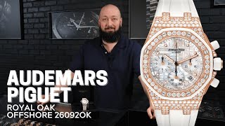 Audemars Piguet Royal Oak Offshore Rose Gold Diamond Ladies Watch 26092OK Review  SwissWatchExpo [upl. by Meredithe]