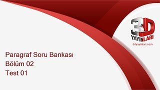 Paragraf Soru Bankası Bölüm 2 Test 1 Soru Çözümleri [upl. by Alilak714]