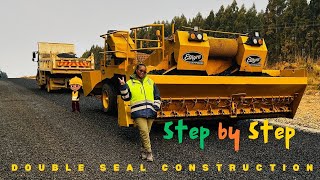 Double seal process step by step minivlog seal bitumen sealstones [upl. by Sandro]