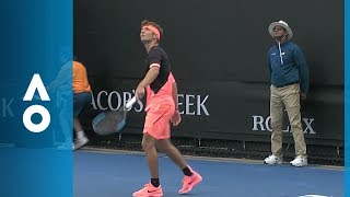 Coretin Moutet takes his anger out on the ball  Australian Open 2018 [upl. by Olaf696]