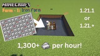 Minecraft Farms  Farm  1 Iron farm  1211 or 121  Gameplay  Guide [upl. by Harpp]