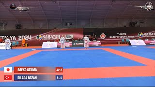 Saeko Azuma vs Dilara Bozan  SemiFinal Female Kata  Antalya 2024 [upl. by Llyrad965]