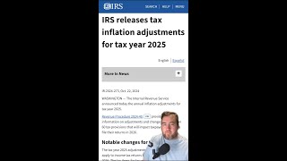 📈 IRS Announces Tax Changes for 2025 What You Need to Know [upl. by Anitniuq]