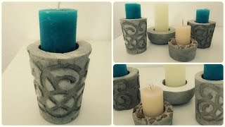 Kerzenhalter aus Beton 2  DIY  Concrete Candle Holder eng sub [upl. by Basir]