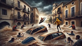 Devastating Floods in Mallorca Spain City Swept Away in Moments [upl. by Eniamor450]