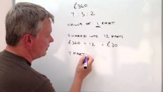 How to calculate ratio  sharing money GCSE question [upl. by Rednal]