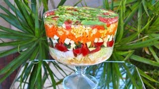 Layered Mexican Salad Raw Vegan [upl. by Asiram266]