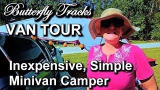 Inexpensive Simple Minivan Camper Van Tour [upl. by Tjader]