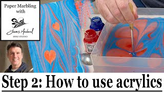 Acrylic Paper Marbling for Beginners Step 2 How to use acrylics for paper marbling [upl. by Eilagam]