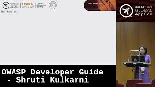 OWASP Developer Guide  Shruti Kulkarni [upl. by Ilohcin]